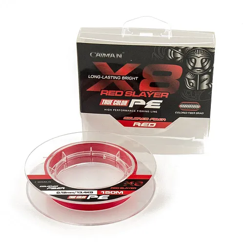 Шнур Caiman 8Х PE Red Slayer 150m 0,12мм