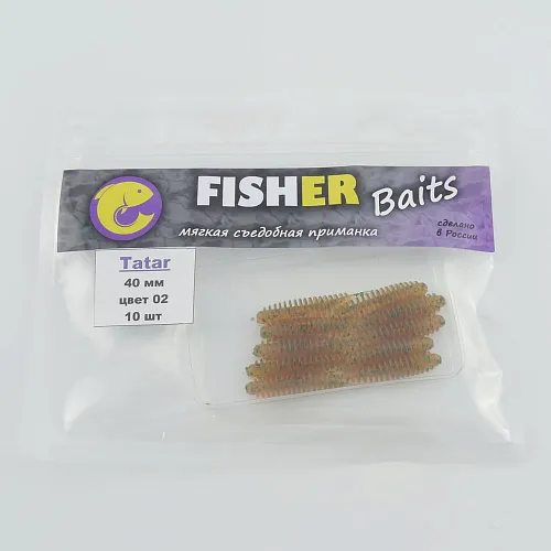 Виброхвост FISHER BAITS Tatar 40мм цвет 02 (уп. 10шт)
