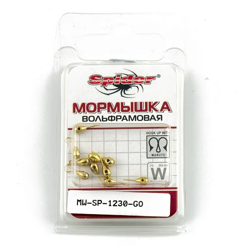Мормышка вольфрамовая Spider капля с отверст. 3 мм 0,37 гр Go