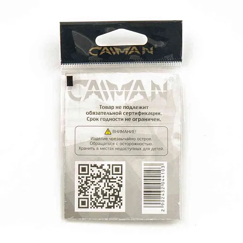 Крючки офсетные Caiman Worm Hook Teflon №4/0 40001