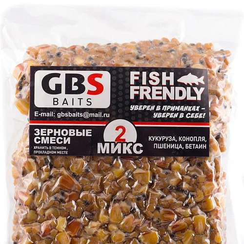 Зерновая смесь GBS №2 Фасовка 2 кг (Кукуруза, конопля, пшеница) (5шт. в упак)