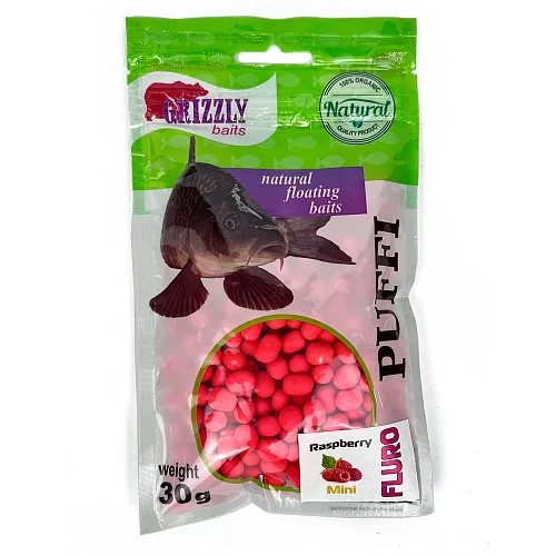 Воздушное пенотесто Fluoro PUFFI Grizzly baits (Малина) 30g