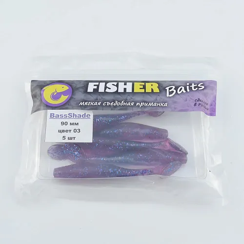 Виброхвост FISHER BAITS Bass Shade 90мм цвет 03 (уп. 5шт)