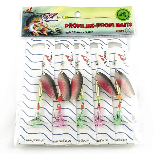Блесна вращающаяся Profilux Мира 4 12гр цв. 07 серебро-черноспинка чешуя (5 шт в упак.)