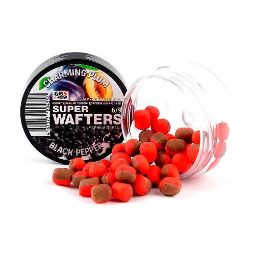 Бойлы нейтральной плавучести (Wafters) GBS Чарующая слива-черный перец 6х9мм