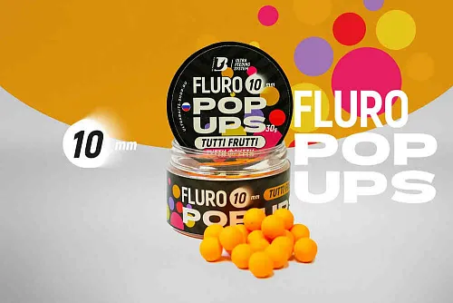 Бойлы плавающие UltraBaits "Fluro Pop-up" 10 мм Тутти-фрутти 30гр
