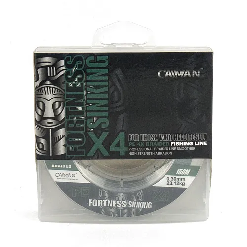 Шнур Caiman Fortness sinking 4PE 0,30 мм150 м Dark Green 215524