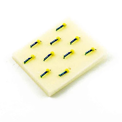 Мормышка вольфрамовая Мастив Безнасадка 1,5 синий+желтый, гр шарик 0,2гр (сырный)