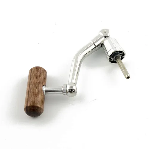 Ручка для катушки Palomino метал. вкручивающаяся хром (деревянный кноп)