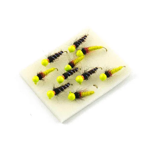 Мормышка вольфрамовая Мастив Ручейник дробь желтый (вяз. песочный) (d. 5) 1,1гр (№10)