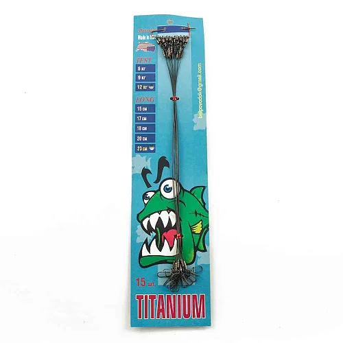 Набор поводков (Титан-Америка) NANO Ф0,36 25lb - 12 кг планшет 15 шт - 23 см 