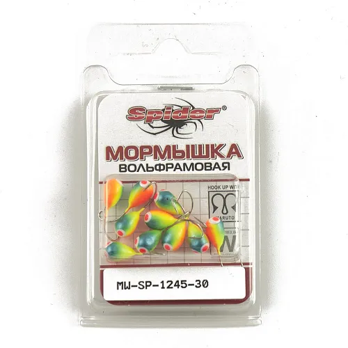 Мормышка вольфрамовая Spider капля с отверст. 4,5 мм 1,25 гр 30