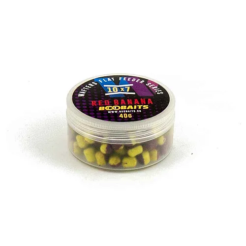 Бойлы BOO Baits Wafters 10x7мм Red банан 40гр банка