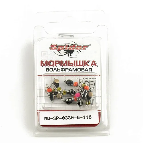 Мормышка вольфрамовая Spider Черт с коронкой краш. D3,0 мм L 6 мм 118