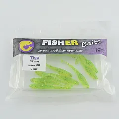 Виброхвост FISHER BAITS Tiga 57мм цвет 08 (уп. 9шт)
