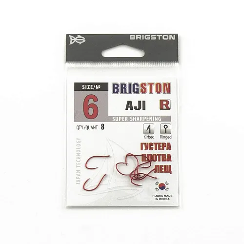 Крючок Brigston AJi Red № 6 ( уп. 8 шт.)