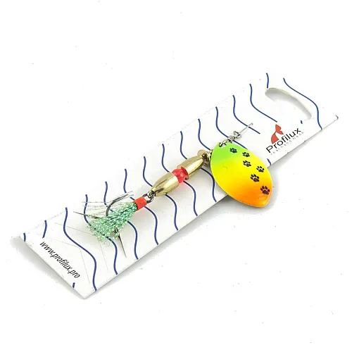 Блесна вращающаяся Profilux Олимпик 4 (10гр) цв. 211 регги горизонтальный (5 шт в упак.)