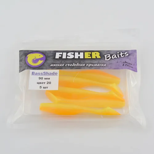 Виброхвост FISHER BAITS Bass Shade 90мм цвет 20 (уп. 5шт)