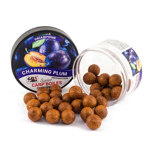 Бойлы GBS насадочные пылящие Charming Plum Чарующая слива 16мм (100 г, банка)
