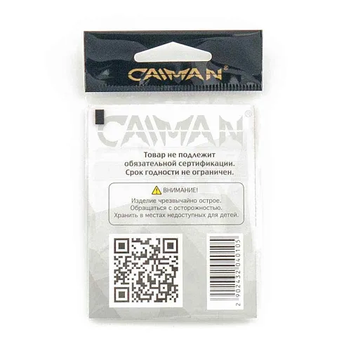 Крючки офсетные Caiman Worm Hook Teflon №1 40001