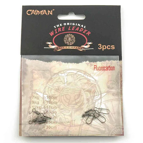 Поводок Caiman Fluorocarbon (3 шт. в уп.) Ф0,55 13 кг 20 см 256504