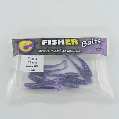 Виброхвост FISHER BAITS Tiga 57мм цвет 05 (уп. 9шт)