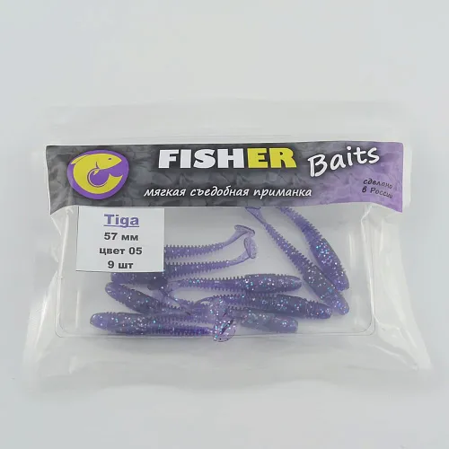 Виброхвост FISHER BAITS Tiga 57мм цвет 05 (уп. 9шт)