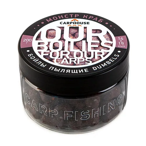 Бойлы Carp House пылящие насадочные дамбелс 14*18 мм Monster crab (банка 200гр)
