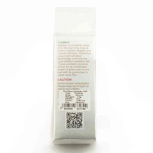 Воблер Caiman Surface popper 80F 12g 0м цвет СМ174