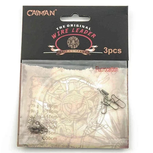 Поводок Caiman Fluorocarbon (3 шт. в уп.) Ф0,6 17 кг 30 см 256509