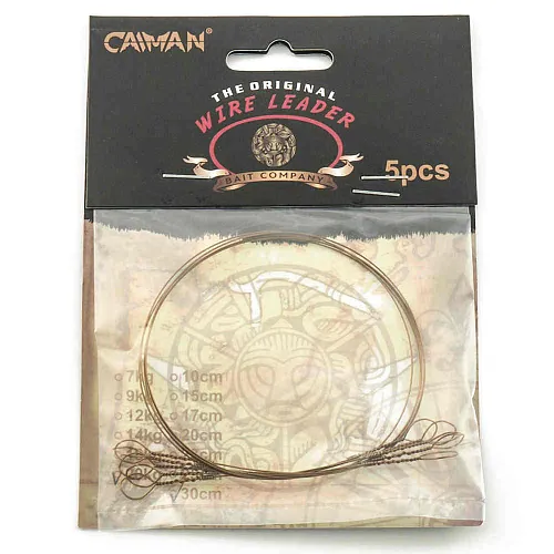 Поводок Caiman струна коричневый (5 шт. в уп.) Ф0,45 20 кг 300 см 256541