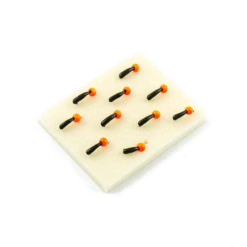 Мормышка вольфрамовая Мастив банан 2,5 болотный, латунный шарик 0,5гр (оранжевый)