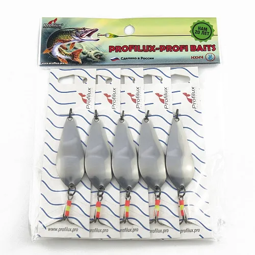 Блесна колеблющаяся нерж. Profilux Атом М 10гр цв. Н-01-з серебро+золото (5 шт в упак.)