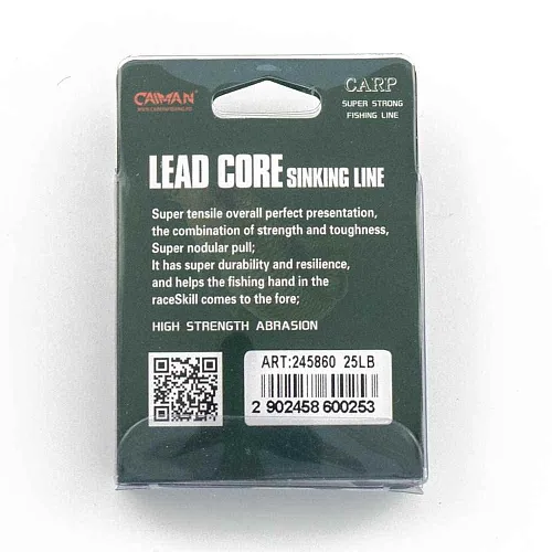 Поводочный материал (lead core) Caiman Soft Flex Green+black 10m 25lbs 245854