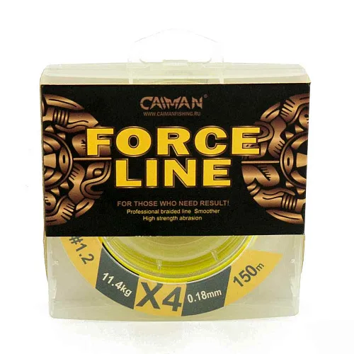 Шнур Caiman Force Line 150м 0,18мм #1.2 жёлтый