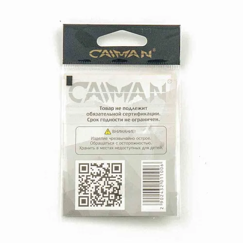 Крючки офсетные Caiman Worm Hook Teflon №1/0 40601