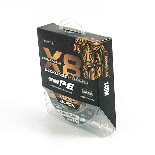 Шнур Caiman Shock Leader Carp восьмижильный (Black) 140 м 0,28 