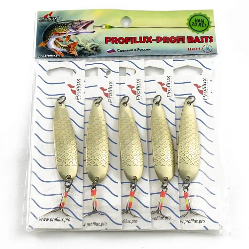 Блесна колеблющаяся Profilux Орка Б 11гр цв. 05 латунь чешуя (5 шт в упак.)