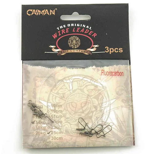 Поводок Caiman Fluorocarbon (3 шт. в уп.) Ф0,55 13 кг 25 см 256505
