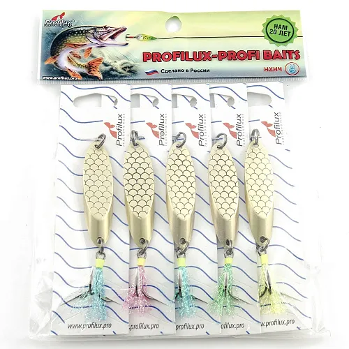 Блесна кастмастер Profilux (21 гр.) цвет 05-м латунь матовая чешуя