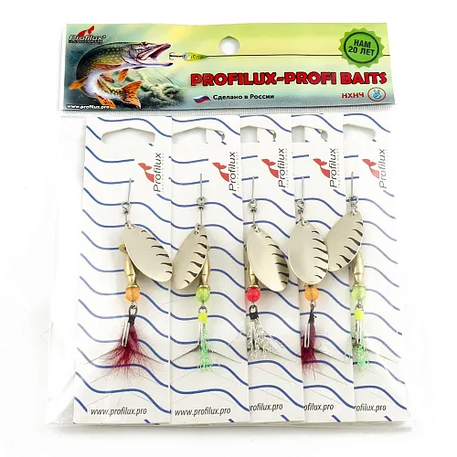 Блесна вращающаяся Profilux Щучья 7гр цв. 01-м серебро матовое (5 шт в упак.)