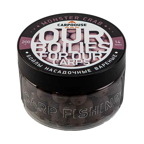 Бойлы Carp House вареные насадочные 14мм Monster crab (банка 200гр)
