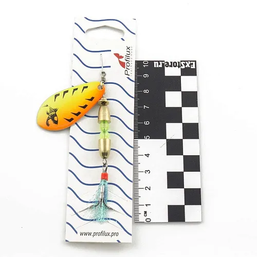 Блесна вращающаяся Profilux Таймень Б 15гр цв. 218 желтый-оранжевый (5 шт в упак.)