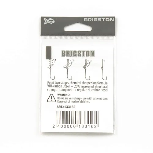 Крючок Brigston Worm 2BH Red №10 ( уп. 4 шт.)