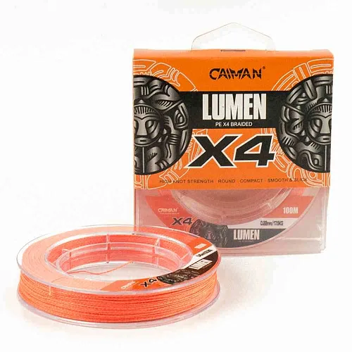 Шнур Caiman Lumen 100м 0,22мм оранжевый