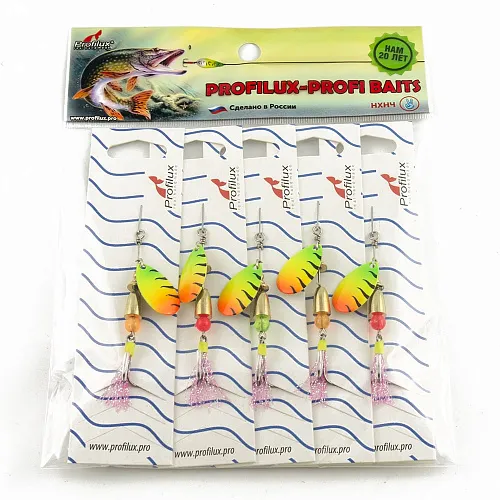 Блесна вращающаяся Profilux Инди 3 5гр цв. 211 Регги горизонтальный (5 шт в упак.)
