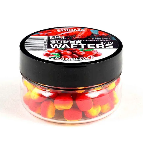 Бойлы нейтральной плавучести (Wafters) GBS Креветка-клюква 8х10мм