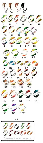 Мормышка вольфрамовая Spider Рижский банан с ушком краш.4,5 мм 1,6 гр Mix