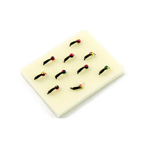 Мормышка вольфрамовая Мастив банан 2 болотный, латунный шарик 0,37гр (хамелеон)