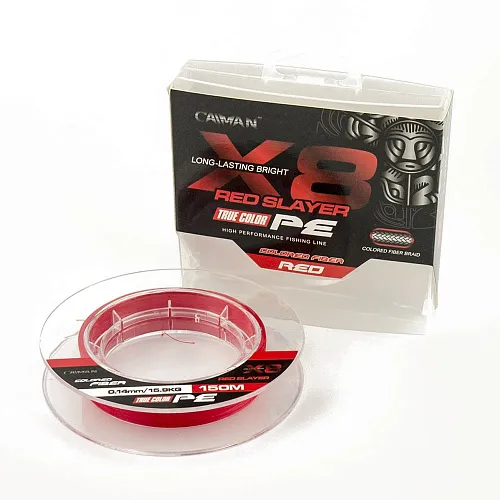 Шнур Caiman 8Х PE Red Slayer 150m 0,14мм